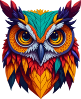 Colorful Owl Logo PNG Free with AI Generative