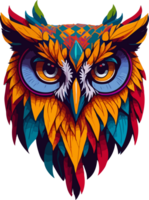 Colorful Owl Logo PNG Free AI Generative