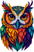 Colorful Owl Logo Concept AI Generative png