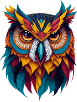 Colorful Owl Logo Character AI Generative png