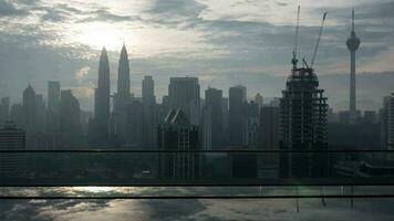 Timelapse of Kuala Lumpur, rooftop pool view video