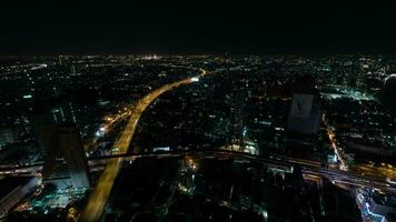 Timelapse of night life in Bangkok city, Thailand video