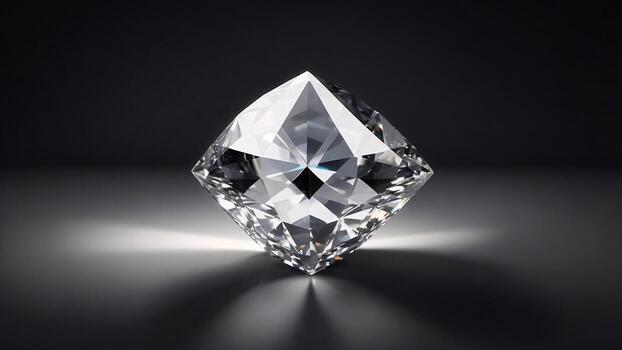 diamante en negro antecedentes con sombra, de cerca ai generado foto