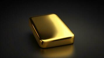 Gold bullion isolated on black background. 3d render ai generated photo