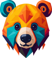 colorato carino orso logo portafortuna ai generativo png