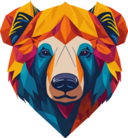 Colorful Cute Bear Logo PNG Free AI Generative