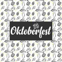 Oktoberfest seamless pattern with flat design.Web vector