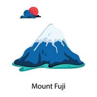 Trendy Mount Fuji vector