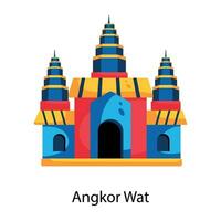 Trendy Angkor Wat vector