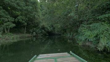 boot in beweging naar de karst grot in trang een, Vietnam video