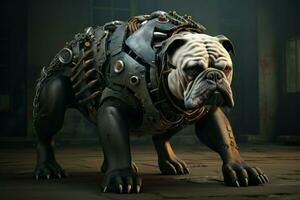 Robo bulldog dog. Generate Ai photo