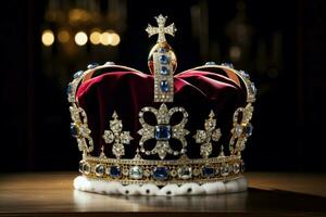Regal Gold britain crown. Generate Ai photo