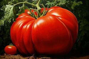 Ripe Big red tomato. Generate Ai photo