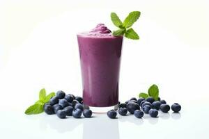 Creamy Blueberry smoothie. Generate Ai photo