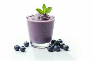 Blueberry smoothie. Generate Ai photo