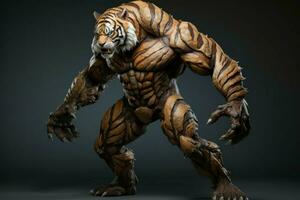 Bodybuilding tiger. Generate Ai photo