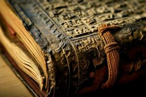 Bible ancient closeup. Generate Ai photo