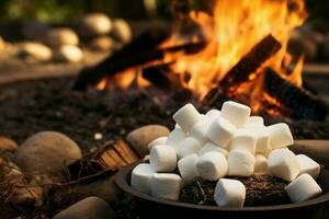 Campfire marshmallow place. Generate Ai photo