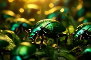 misterioso escarabajo musgo naturaleza. generar ai foto