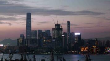 Timelapse av dag och natt i hong kong video