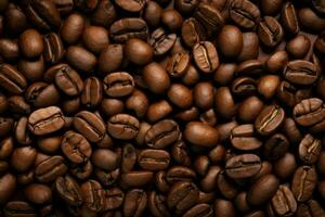 Aromatic Brown coffee beans. Generate Ai photo