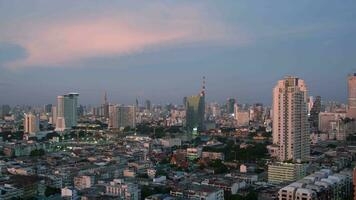 lapso de tiempo de Bangkok ciudad en noche y a noche video