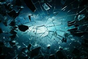 Reflective Broken glass mockup. Generate Ai photo