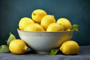 cuenco Fresco limones generar ai foto