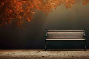 Natural Bench wooden background. Generate Ai photo