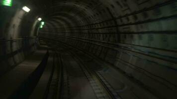 tiro do trem vai subterrâneo metrô video