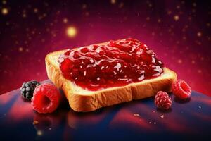 Tangy Berry jam toast. Generate Ai photo