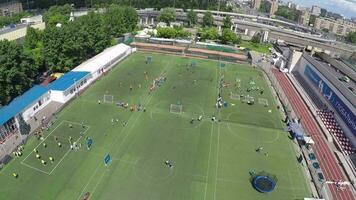 Aerial shot of sports festival at the stadium video