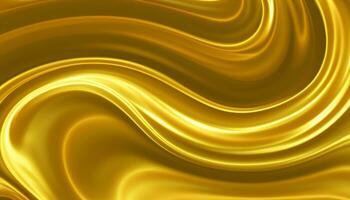 Abstract golden gradient background. Flow liquid metal waves. AI Generated photo