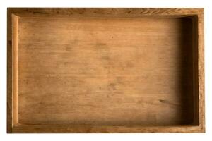 Top view of empty wooden tray isolated on background. AI Generated photo