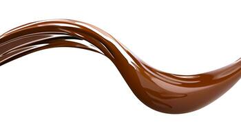 Delicious melted caramel texture. Flow, wave and drops splash caramels sauce. Sweet food isolated on white background. AI Generative photo
