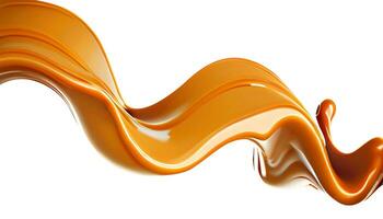 Delicious melted caramel texture. Flow, wave and drops splash caramels sauce. Sweet food design background. photo