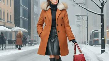 ai generate winter fashion female portrait photo