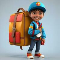 3D character of an international delivery boy photo