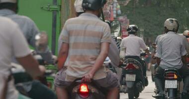 Stream of transport on Hanoi road, Vietnam video