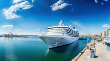 A large tourist liner in ocean photo