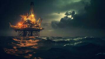 Oil rig at the sea photo