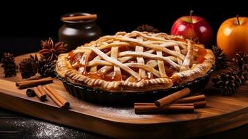 Autumn apple pie photo