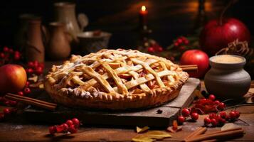 Autumn apple pie photo