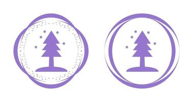 árbol en el icono de vector de nieve