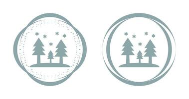 Snowing in trees Vector Icon