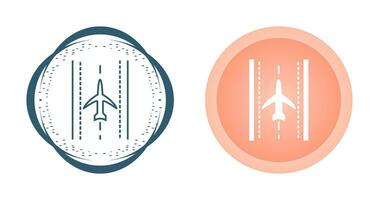 Plane on Runway Vector Icon