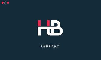 hb alfabeto letras iniciales monograma logo bh, h y b vector