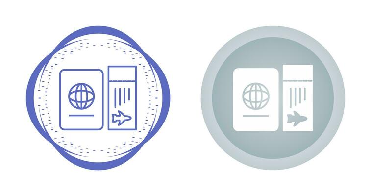 Ticket and Passport Vector Icon
