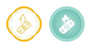 Dollar on Fire Vector Icon