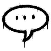 Spray Painted Graffiti Speech bubble icon Sprayed isolated with a white background. vector